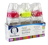 NUK First Essentials Clear View Bottle, Slow Flow, 3 Count, Pink/Green