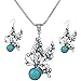 2017 Hot Jewelry Set ! AMA(TM) Women Vintage BOHO Style Peacock Butterfly Flower Owl Turquoise Pendant Necklace Earrings Eardrop Jewelry Set Gifts
