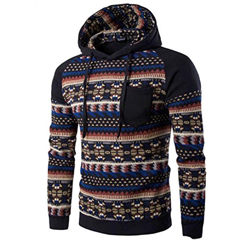 Men's Outwear,Laimeng Cotton Retro Long Sleeve Hoodie Hooded Sweatshirt Tops Jacket Coat Outwear (M, Black)