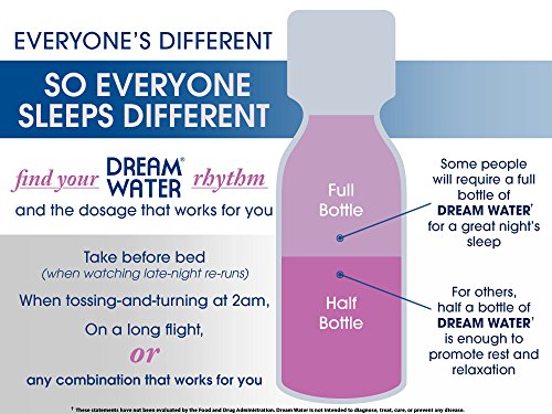 Dream Water Natural Sleep Aid, GABA, MELATONIN, 5-HTP, 2.5oz Shot, Snoozeberry, 24 Count Economy Value Pack - Thumbnail 4