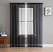 HLC.ME Black Sheer Voile Window Treatment Rod Pocket Curtain Panels for Bedroom and Living Room (54 x 84 inches Long, Set of 2)