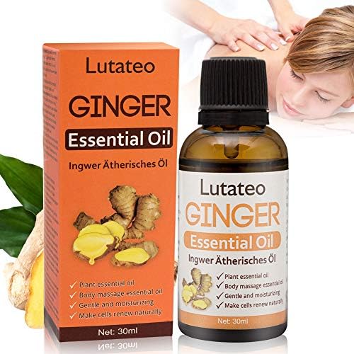 Ginger Essential Oil, Relaxing Massage Oil, Aches & Pains Massage Oil, Plant Lymphatic Drainage Ginger Essential Oil, Massage Oil & Moisturizer, Promote Blood Circulation, Relieve Muscle Soreness