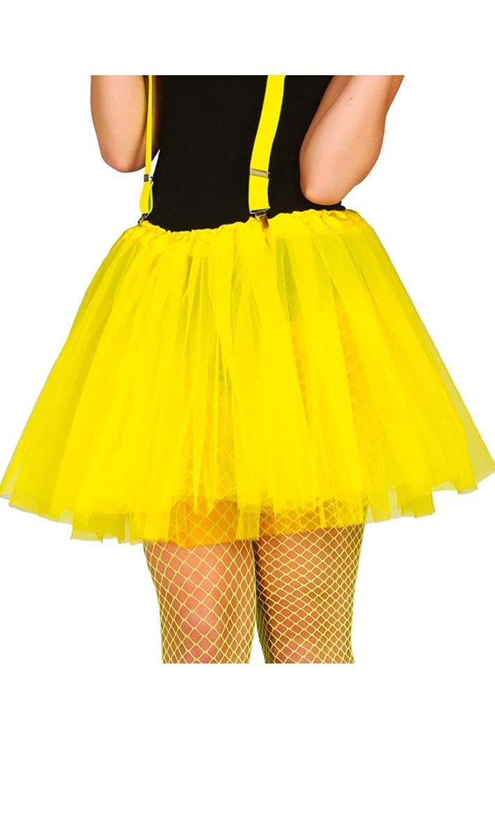 FIESTAS GUIRCA | Tutu for Women (One Size) - Textile Fancy Dress Accessory for Halloween, Carnival and Themed Parties - Ideal for Dancer, Angel, Hen Parties and Bride Costumes Yellow