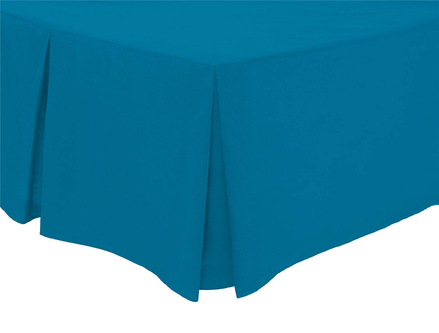 Olivia Rocco Pleated Base Valance Sheet Easy Care Polycotton Base Valances, Single Teal