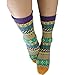 Fly-love Women's 3 Pairs Vintage Thick Cotton Crew Socks Colorful Warm Casual Winter Mid-calf Sock (colorful 1);One Size