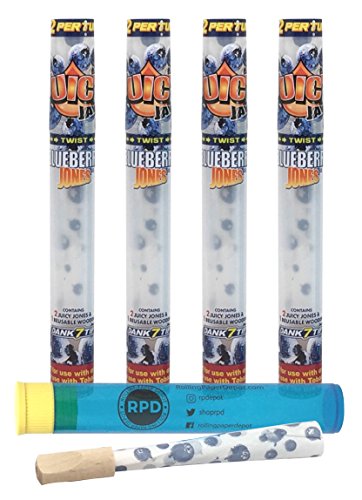 Juicy Jay's Juicy Jones Pre-rolled Blueberry Cone (4 Packs) with Authentic Rolling Paper Depot Kewl Tube