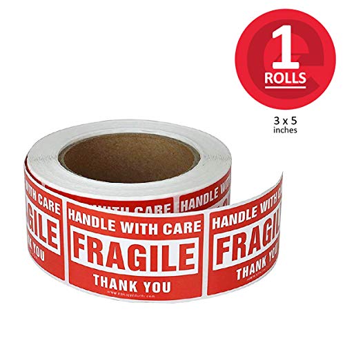enKo - 3 x 5 Large Inch Fragile Stickers Handle with Care Warning Packing Shipping Label - Permanent Adhesive (1 Roll, 500 Labels) - Thumbnail 6