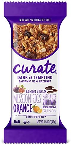 Curate Gluten-Free Snack Bars, Dark &amp; Tempting Balsamic Fig &amp; Hazelnut, 1.59 oz, 16 count