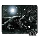 Schoolsupplies Black cat in moonlight Mouse Pad, Mousepad (Cats Mouse Pad)