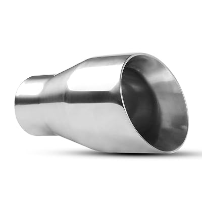 Full Boar Stainless Steel Angle Cut Exhaust Tip – 2.25" Inlet, 3" Outlet, 16" Long, Polished Weld-On