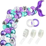 RUBFAC 312pcs Mermaid Party Supplies, Mermaid Tail Balloon Garland Set, Mermaid Arch Kit, for Mermaid Birthday Supplies, Under The Sea Party, Ocean Theme Party Supplies, Undersea Prefabricated
