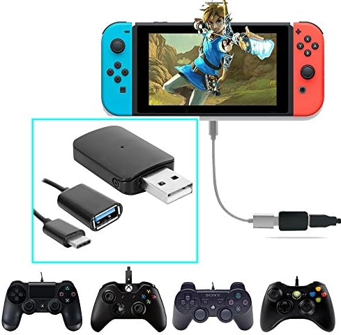 USB Controller Adapter for Nintendo Switch, YTTL Gamepad Converter PS3 / PS4 / XBOX 360 / XBOX ONE Controllers Compatible with Nintendo Switch, Support TV and Undocked Mode with Type-C OTG Cable