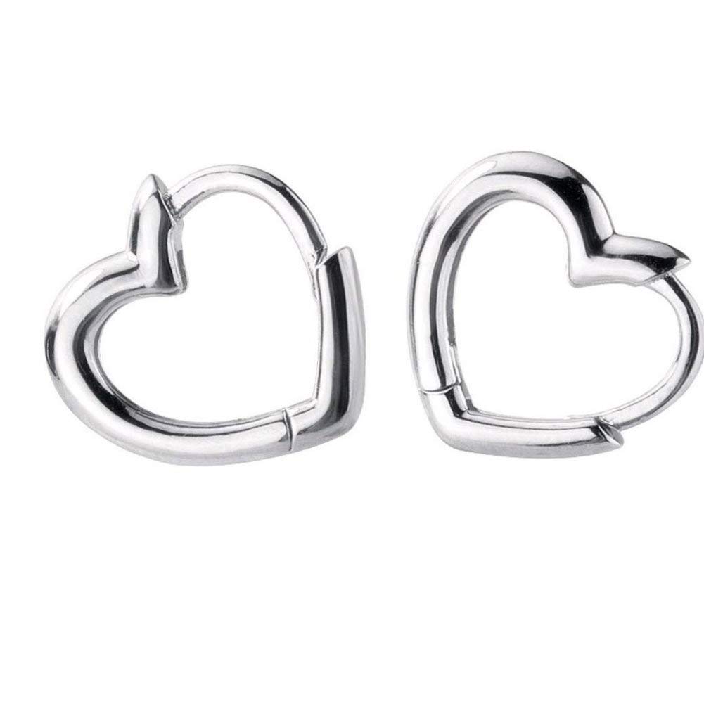 Love Heart Shaped Small Hoop Sleeper Earrings for Women Teen Girls S925 Sterling Silver 14K Daith Heart Cartilage Tragus Cute Minimalist Dainty Hoops Jewellery Gift Best Friend Bridemaid