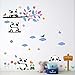 BIBITIME Play on The Swing Tree Branch Panda Wall Decal Owls Birds Butterflies Vinyl Sticker Sweet Home Sign Sticker for Nursery Kids Bedroom DIY 35.43