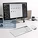 Wireless Keyboard and Mouse, FENIFOX USB Ergonomic Compact Whisper Quiet QWERTY for Mac Imac Windows PC Computer Laptop Tv (Silver and White)