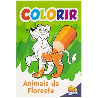Livro Livro de Desenho infantil : Leão, elefante, cobra, macaco, venha se divertir com os animais da floresta