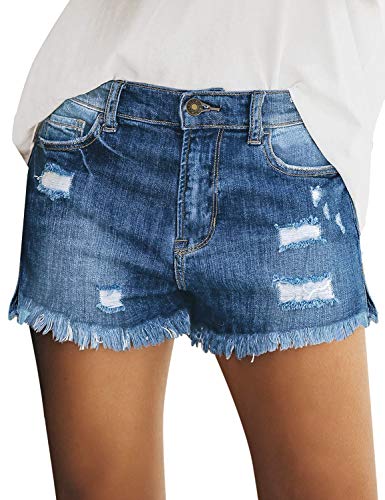 LookbookStore Jean Shorts for Women Summer Casual Mid Rise Ripped 