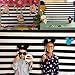 Allenjoy 8x6ft Fabric Black and White Stripes Backdrop for Birthday Wedding Party Dessert Table Decor Studio Photography Pictures DIY Photo Booth Striped Banner Background Baby Bridal Shower Newborn