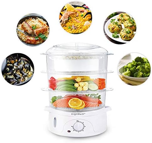 Aigostar Fitfoodie 30CFO - Cuiseur vapeur électrique 0% BPA. Puissance de 800W, minuterie, 3 niveaux indépendants de cuisson. Cuisine saine. Design exclusif. - Cuisine A Vivre Aigostar Fitfoodie 30CFO - Cuiseur vapeur électrique 0% BPA. Puissance de 800W, minuterie, 3 niveaux indépendants de cuisson. Cuisine saine. Design exclusif.