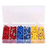 Ginsco 260pcs Insulated Female&Male Bullet Butt Connector wire Crimp Terminals Set Red Blue Yellow