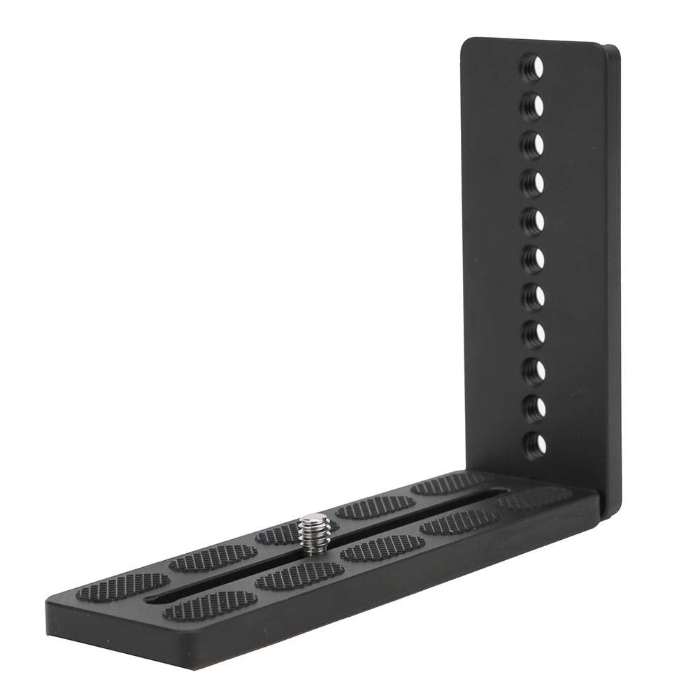 Topiky L-Shape Camera Quick Release Plate, Aluminium Alloy Universal Camera L Bracket Board Tripod Hydraulic Pressure Ballhead Vertical Shooting 1/4" Mount Handle Grip Holder