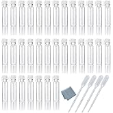 Elfensatll- 100PCS 1ml 1/4 Dram 1cc Empty Clear Glass Sample Vials for Essential Oils Aromatherapy Perfume DIY Liquid Free 10