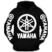 Special Edition White Yamaha Racing Hooded Sweatshirt Black (L)