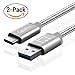 USB Type C Cable, CablePlux USB-C to USB 3.0 Braided Cord (2 Pack, 6.6ft/2m Gray) with Fast Charging and Syncing for Galaxy Note 8, Galaxy S8 & S8 Plus, Google Pixel 2, Pixel 2 XL, LG V30, HTC U11