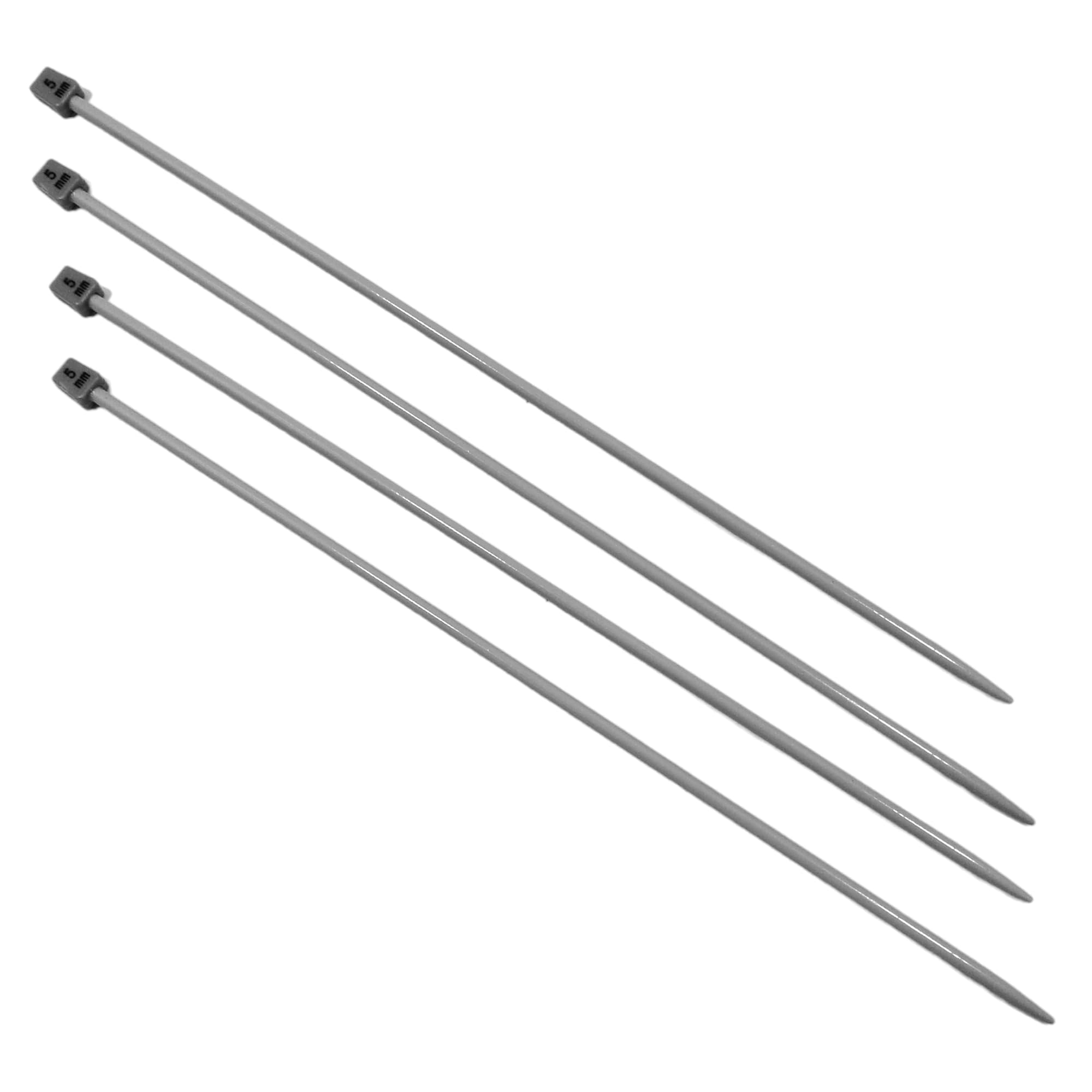 JYC CREATIVE 2 Pairs Knitting Needles 5 mm x 35 cm, Long Needles with Ergonomic Firm Grip Handle, Ideal for Knitting Projects, Suitable for Beginners and Experts (2 Pairs, 5 mm x 35 cm)