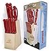 Masterchef 13-Piece Knife Set with Block, Red primary