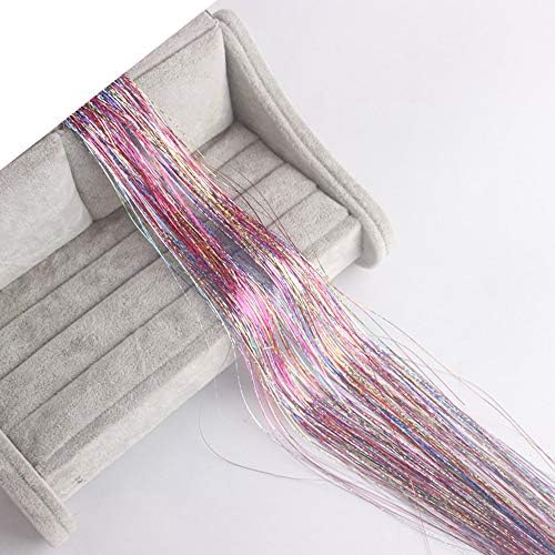 Sparkling Hair Tinsel for Women Girls, Holographic Glitter Extensions Highlights Party Wig Bling Hair Extensions