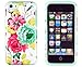 DandyCase 2in1 Hybrid High Impact Hard Pink Floral Pattern + Mint Green Silicone Case Cover for Apple iPhone 5C Screen Cleaner