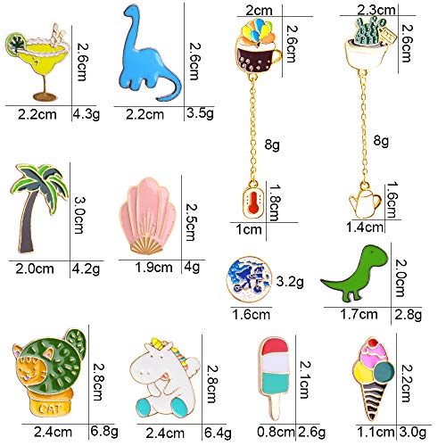 Hicdaw 24Pcs Cute Pins Enamel Lapel Pin Set Backpack Pins Cute Pins for Clothes
