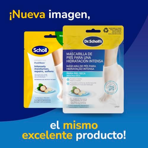Scholl Mascarilla Nutritiva Para Pies, Hidratación Intensa en 20 Minutos – 1 Par (2 Mascarillas)