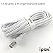 Ipax 10 Feet Long White Copper Wire AC Power Cord Cable Compatible with VIZIO TV UHD LED Smart HDTV E221-A1 E231-B1 E24-C1 E280-A1 E601i-A3 SmartCast E43-E2 E320-A0 E470-A0 LCD Monitor Sharp TV