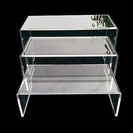 SNIIA Clear Acrylic Display Risers, Jewelry Display Riser Shelf