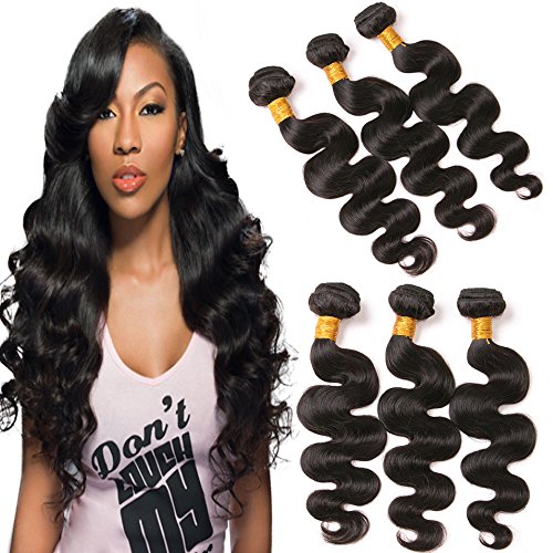 Brazilian Hair 3 Bundles Body Wave 14 16 18 Inches Unprocessed Human Hair Extensions Sew in Weave Natural Black Color Mixed Length Real Hair