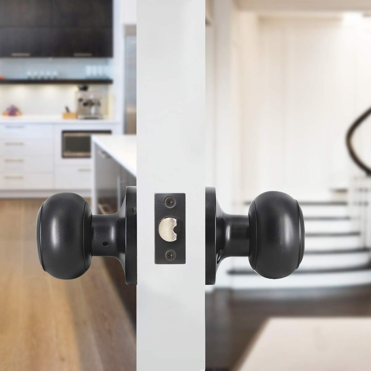 Matte Black Finish Entrance Door Knob Front Door Knob and Deadbolt Set