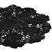 kilofly Crochet Cotton Lace Table Placemats Doilies Value Pack, 4pc, Rosary, Black, 10.5 inch