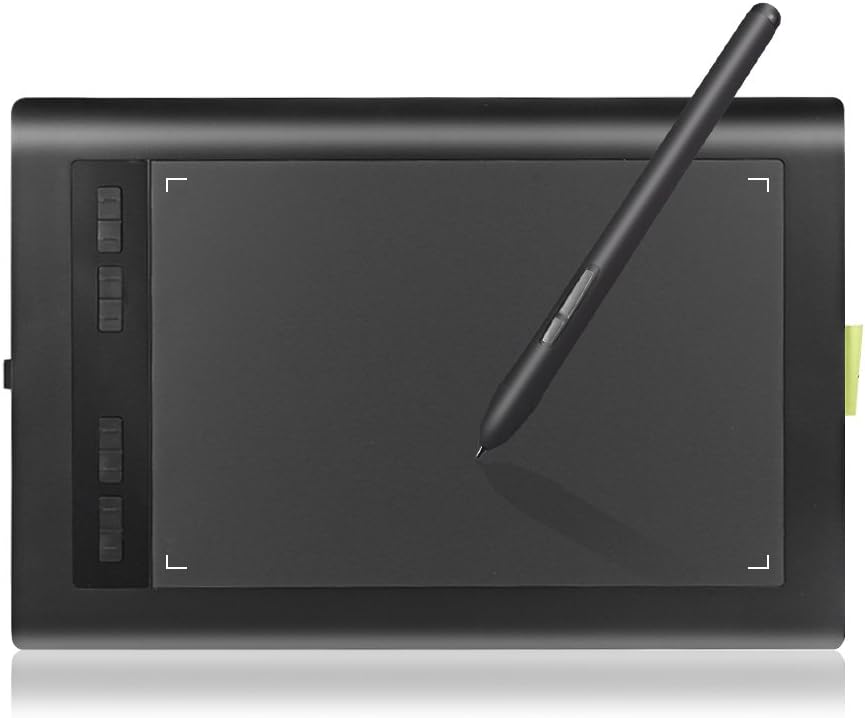 Graphic Tablet AP1060 10 x 6 inch 8 Hot Keys 2048 Level with Battery-Free Stylus Passive Pen for Windows 10/8/7 &Mac OS,Artist Designer,Amateur Hobbyist,Gift for Kids