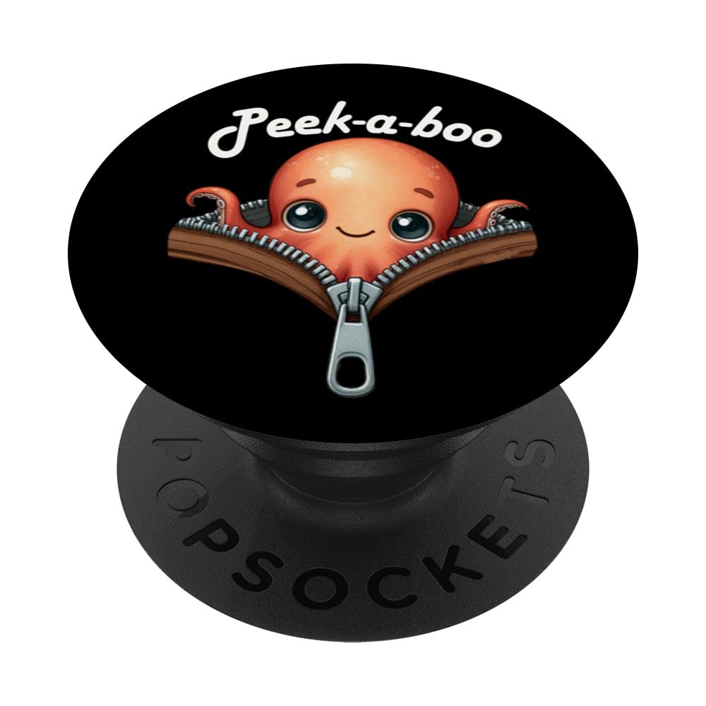 Funny - Peek-a-boo - Octopus PopSockets Swappable PopGrip