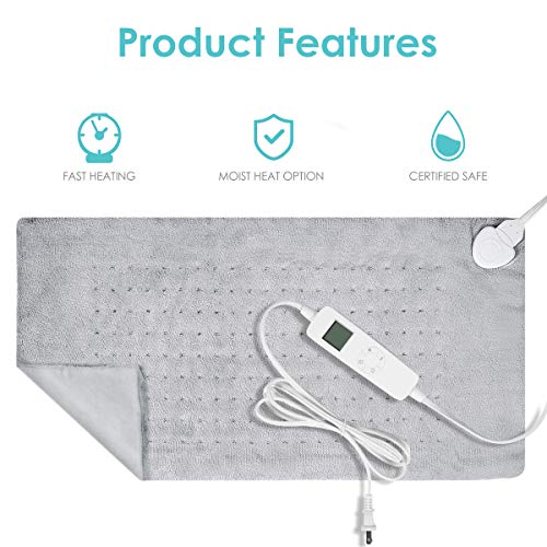 Heating Pad, Large [12.5"X24"] Electric Heating Pad with 6 Heating