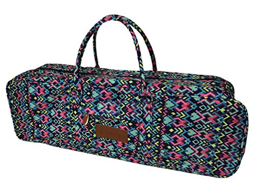 All-in-one Yoga Mat Bag with Pocket and Zipper – Patterned Canvas (Magic)