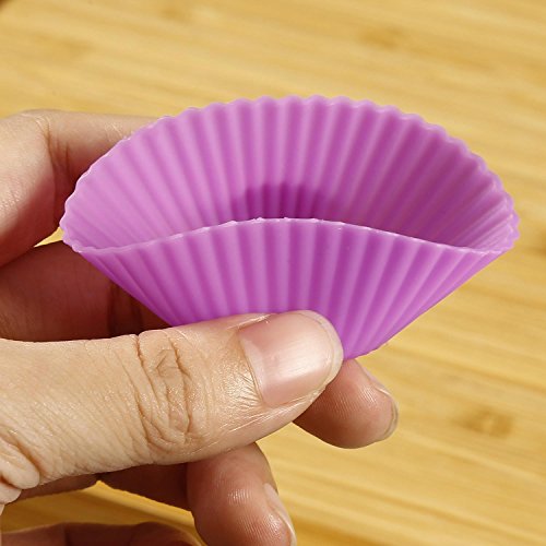 image for Oguine 12pcs/lot 5cm Silicone Cupcake Mould, Colorful Round Shape Muff