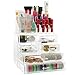 ISWEES Large Capacity Cosmetic/Makeup Organizer Transparent Acrylic Jewelry Watches Display Boxes Bathroom Storage Insert Brush Holder Case (9.2 x 5.1 x 10.8 inches)