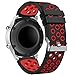 CreateGreat for Samsung Gear S3 Frontier and Classic Watch, Soft Replacement Breathable Sport Bands with Air Holes for Samsung Gear S3 Smart Watch Band(Black Red)