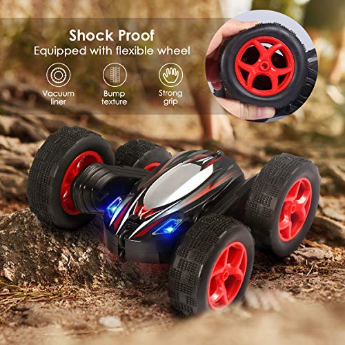 Fane Remote Control Car RC Stunt Car, 4WD Monster Truck Double Sided Rotating Tumbling - 2.4GHz High Speed Rock Crawler Rechargeable Vehicle Toy with Headlights - Thumbnail 2