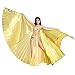 Dance Fairy Belly Dance Isis Wings Performance Costumes,Gold(No Sticks)