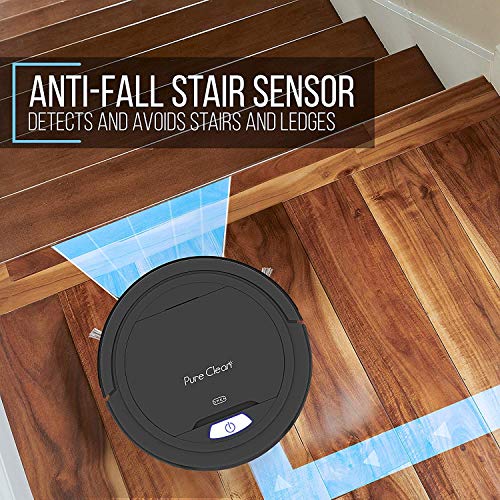 PURE CLEAN Vacuum Cleaner-Robotic Auto Home Clean Carpet Hardwood Floor-Bot Self Detects Stairs-Air Filter Pet Hair Allergies Friendly-PUCRC26B.9 (Renewed) - Thumbnail 2