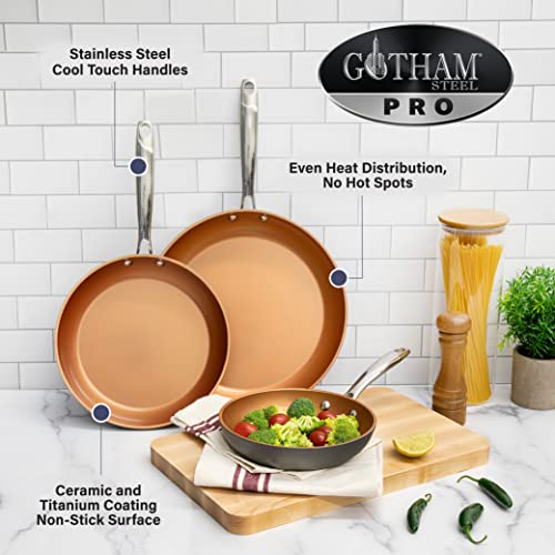 Gotham Steel Pro Pots and Pans Set Nonstick, 13 Pc Hard Anodized Kitchen Cookware Set, Induction